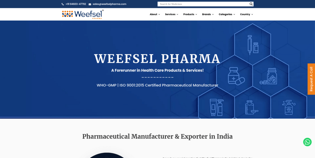 Weefsel Pharma Pharmaceutical Manufacturing Company In india